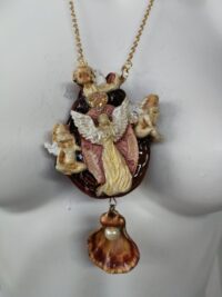 Lady Madonna, Prayer Amulet Guardian Angel Protective Talisman, Celestial Sacred Protection White Magic Pendant