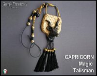 Capricorn Necklace Zodiac Sign Jewelry, Black Goat Pagan Pendant, Amulet Charm Symbol Esoteric Talisman