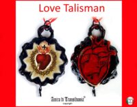 Love Talisman, Burning Heart Ex Voto Protection Talisman, Religious Amulet Loveling Sacred Symbols Religion