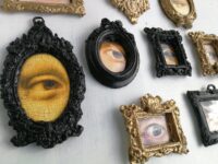 Evil Eye Protection Wall Hanging, Victorian Art Witch Vintage Home Decor, Gothic Baroque Frame