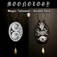 Sun and Moon, Celestial Magic Talisman, Astrological Symbol Zodiac, Universe Magical Power Amulet, Eye Hand Pendant