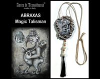 Abraxas Stone, Magic Talisman Protective Amulet, Gothic Pendant Decarabia, Lemegeton Goetia Demon Seal Sigil