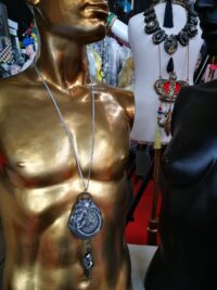 Xeno Alien, Superstar Necklace Amulet, Magic Powers Talisman Celestian, Extraterrestrial Figure ET Futuristic Monster