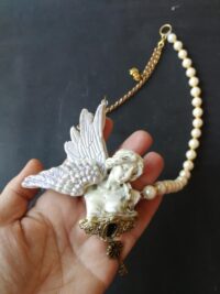 Guardian Angel, Cherubim Pendant Winged Angel Wings, Jewel Magic Talisman Archangel Charm, Cherub Amulet Greek Statue