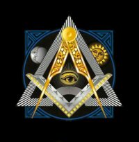 Masonry Symbol, Fraternal Mason Necklace, Masonic Talisman, Illuminati Triangle All Seeing Eye, Freemason Amulet Pendant