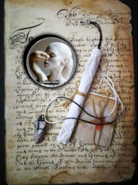 Witch Familiar, White Snake Ancient Spirit Companion, Uncut Gemstone Pendant Witchcraft, Magical Powers Raw Stone Amulet