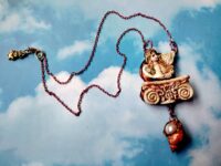 Guardian Angel, Winged Cherubim Protection Pendant, Jewel Magic Talisman Protective Amulet, Archangel Cherub Capital