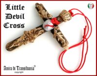 Satanic Cross, Little Devil Pendant in Deviled Egg, Sigil of Lucifer Satan Baphomet, Royal Crown Artcraft Esoteric Jewelry