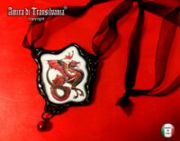 Red Dragon Ouroboros Necklace, All Seeing Eye Protection Talisman, Gothic Pendant Magic Snake Symbol