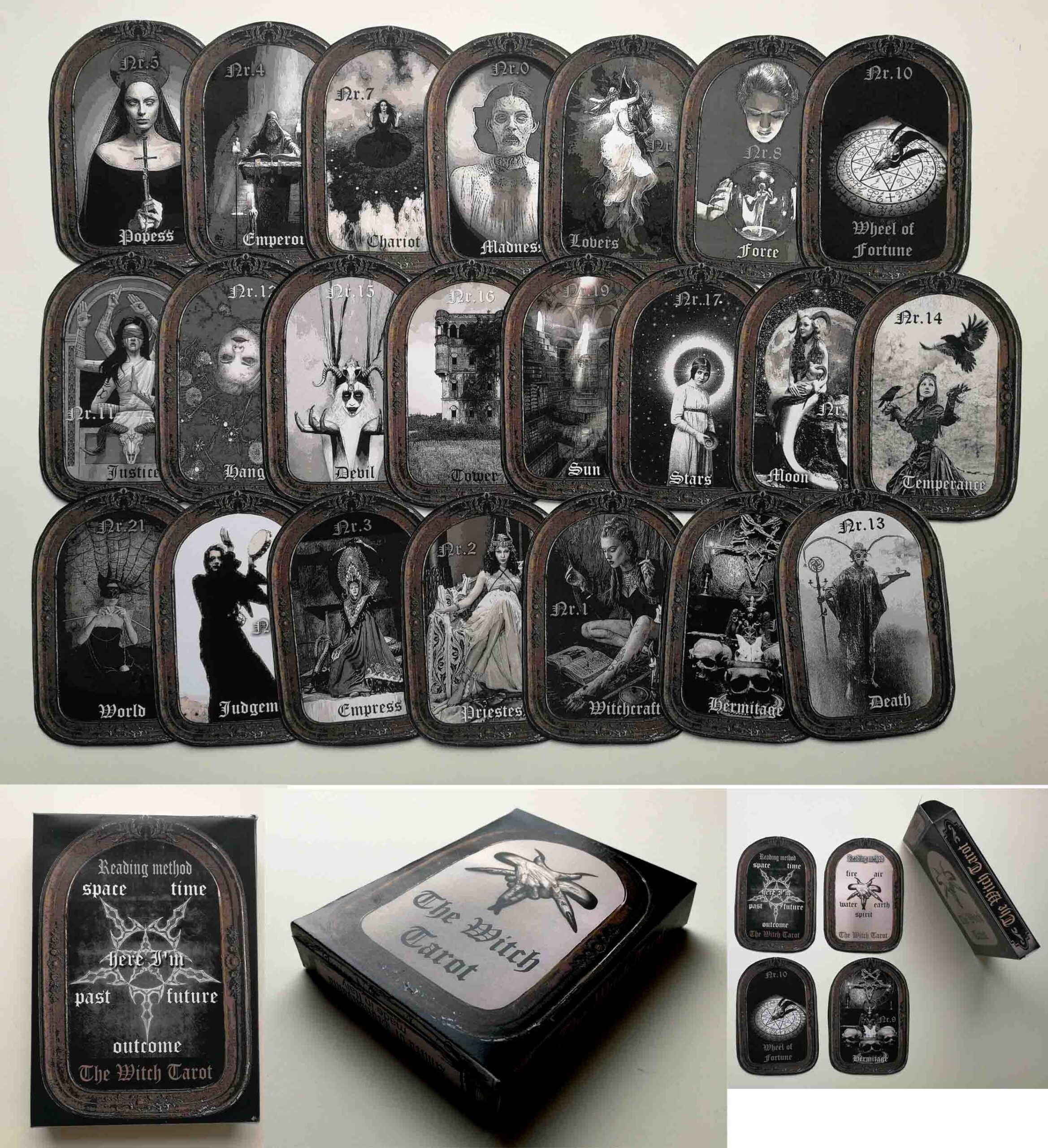 Witch Tarot Cards Deck, Major Arcana, Divination Oracle Wicca Occult Pagan Tolls, Gothic Witchcraft Clairvoyant Medium
