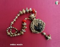 Vampire Jewelry, Bat Skull & Devil Eye Gothic Necklace, Dragon Crown Magic Talisman Amulet Pendant