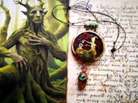 Green Witch Witchcraft Pendant, Natural Acorn Jewelry, Magic Lucky Charm Amulet Money Coin Talisman