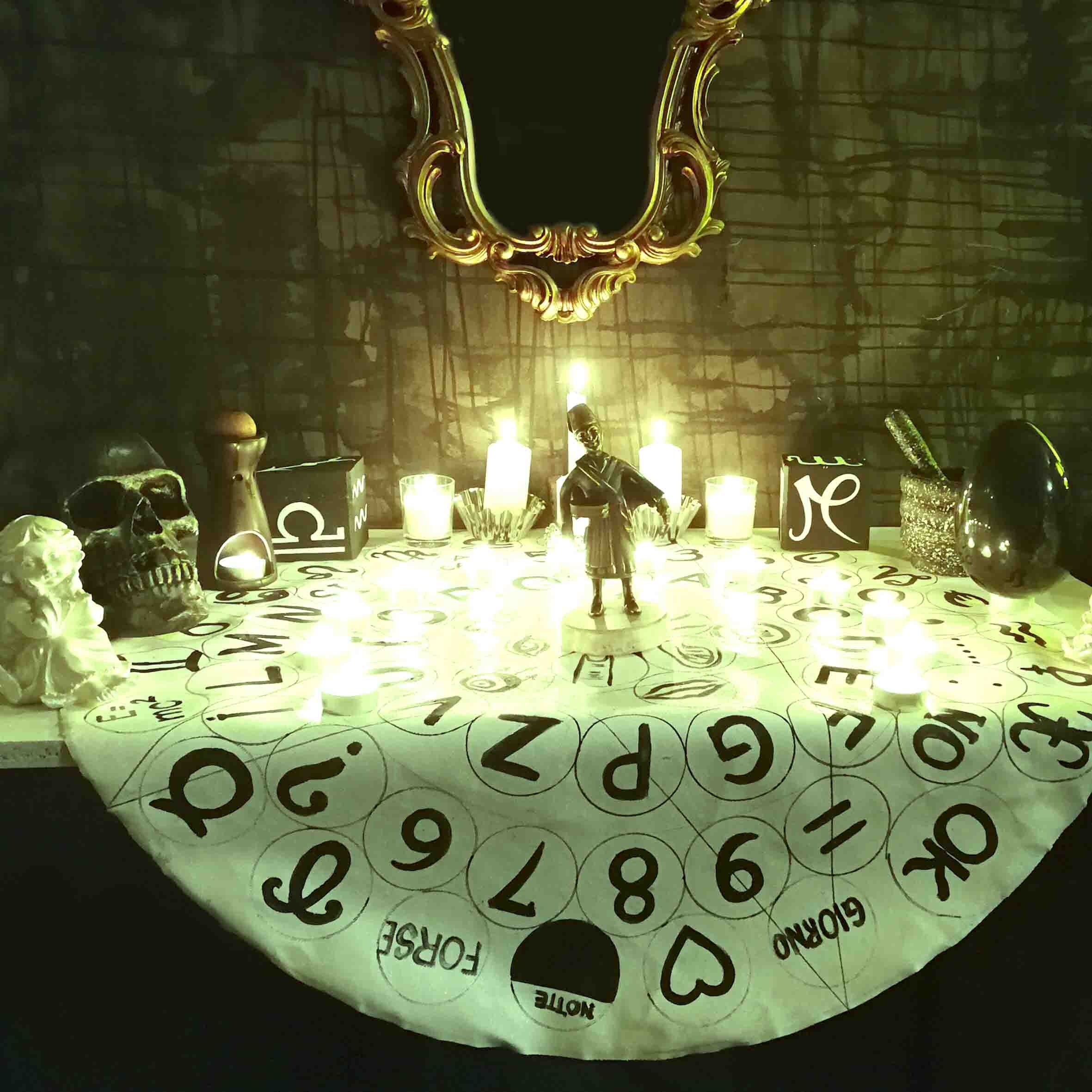 Ouija Board, Hocus Pocus Pagan Wheel Divination, Talking Table Planchette Witches Magic Altar Clairvoyance