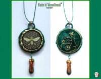 Green Witch, Witchcraft Symbol Magic Evil Eye Talisman, Salem Massachusetts Amulet, Bee Nest Pentacle