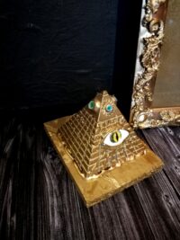 Egyptian Pyramid Altar Decor, Eye illuminati Symbol Magic Mirror, Witchcraft Decoration Ritual Set Witch Wizard Obelisc