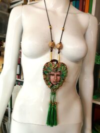 Green Witch, Witchcraft Pagan Magic Talisman Forest Little People, Celtic Amulet Queen of Pentacle