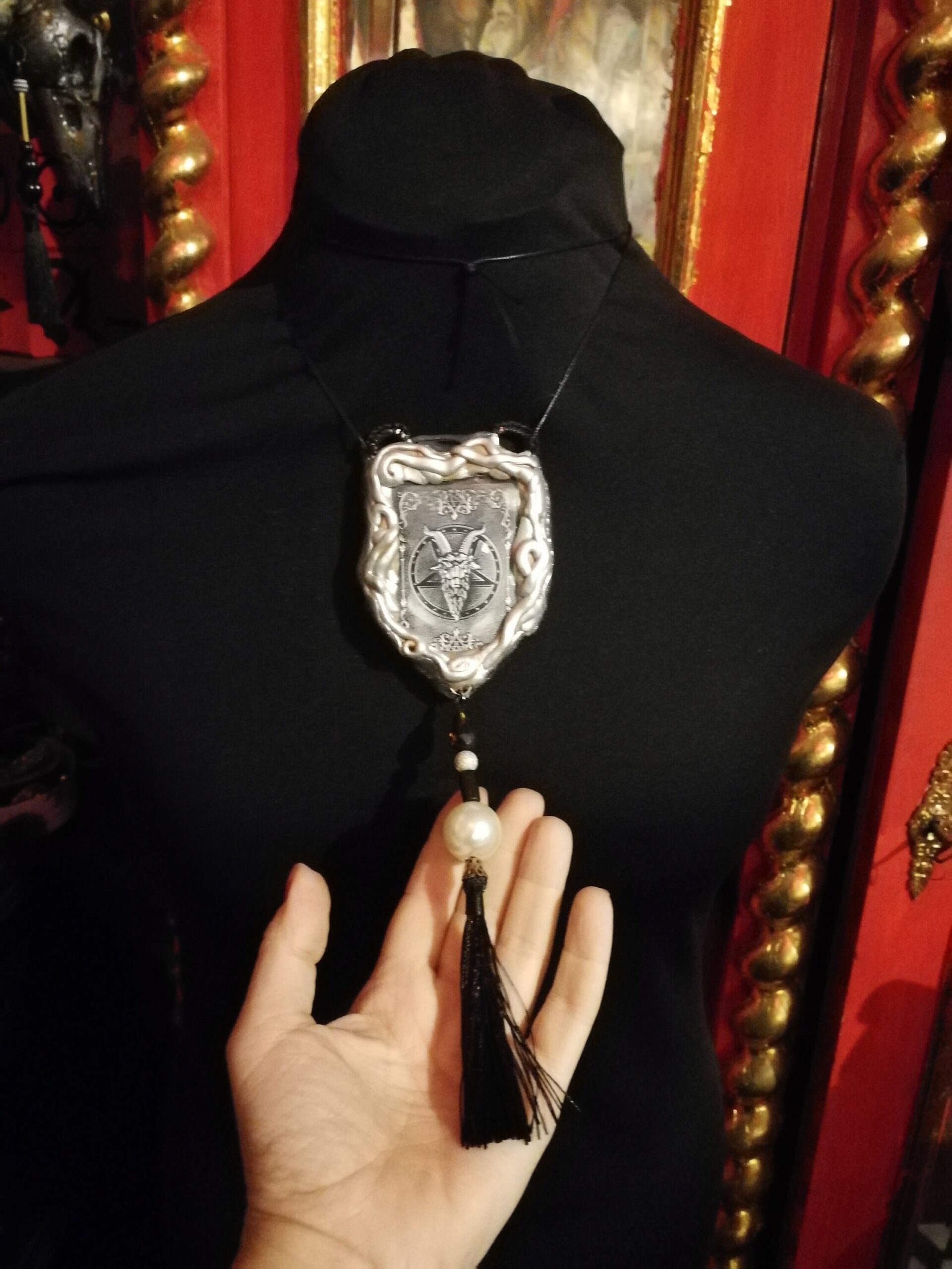 Sigil of Baphomet, Magic Talisman Templar Symbol, Black Magick Goth Jewel, Satanic Necklace Lucifer Satanist Pentagram
