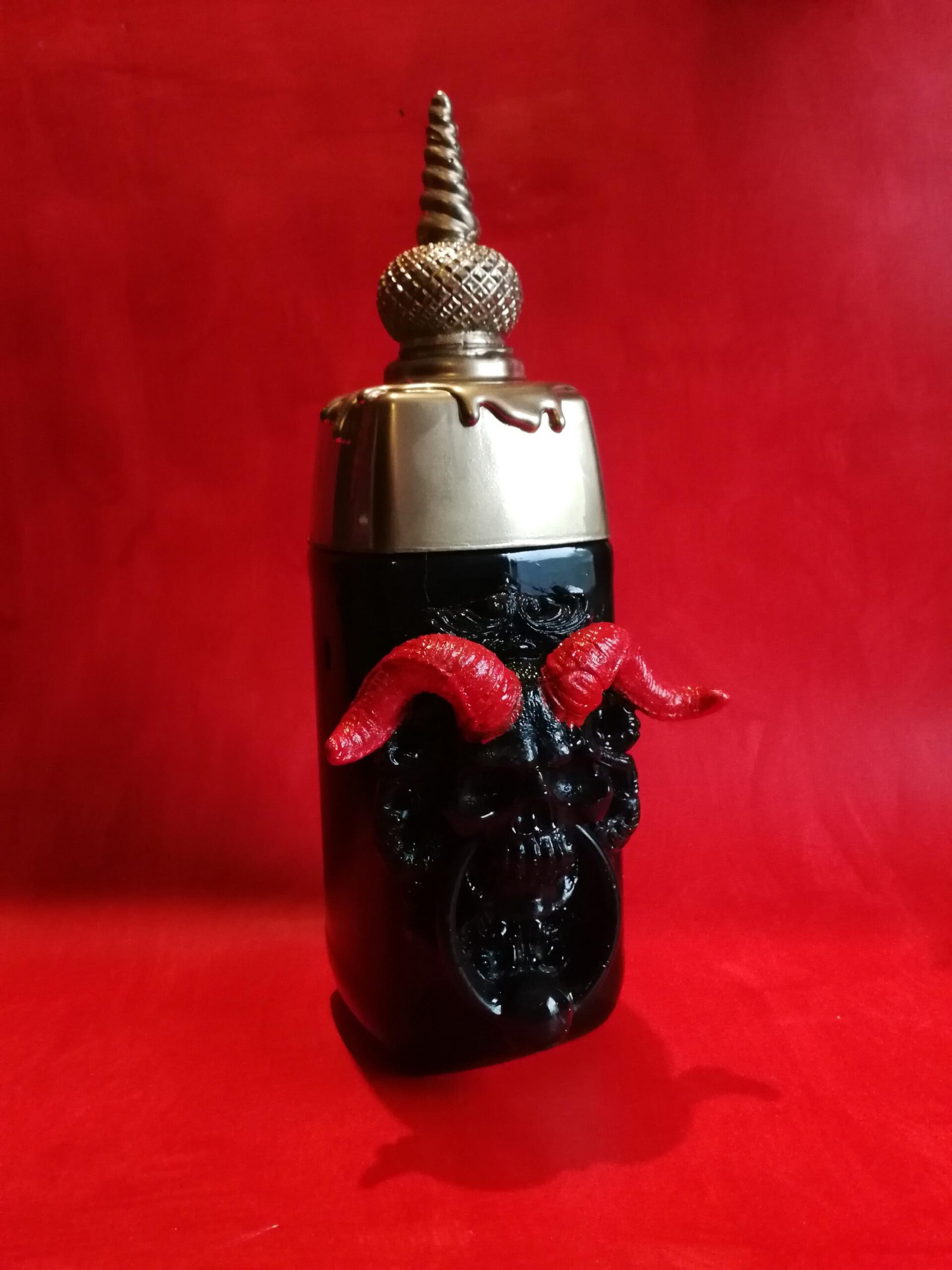 Black Goat Apothecary Cabinet Vintage Baphomet, Spell Jar Satanic Potion Bottle, Satan Elixir of Life Forever Lucifer
