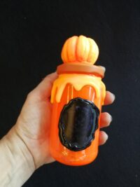Spell Jar, Magic Potion Bottle, Pumpkin Juice Witch Altar Apothecary Cabinet Witchcraft Magick Ritual Halloween Sorcery