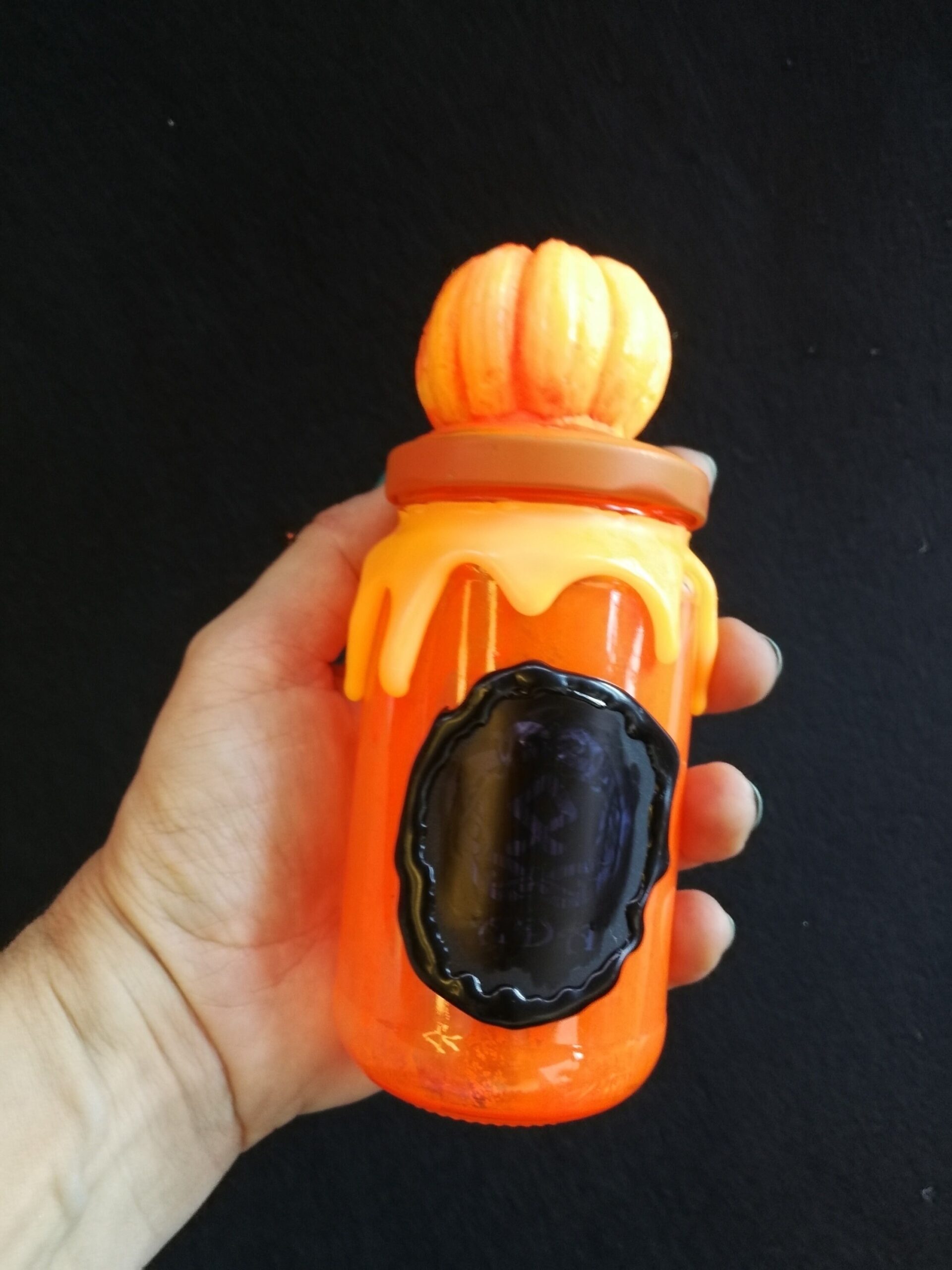 Spell Jar, Magic Potion Bottle, Pumpkin Juice Witch Altar Apothecary Cabinet Witchcraft Magick Ritual Halloween Sorcery