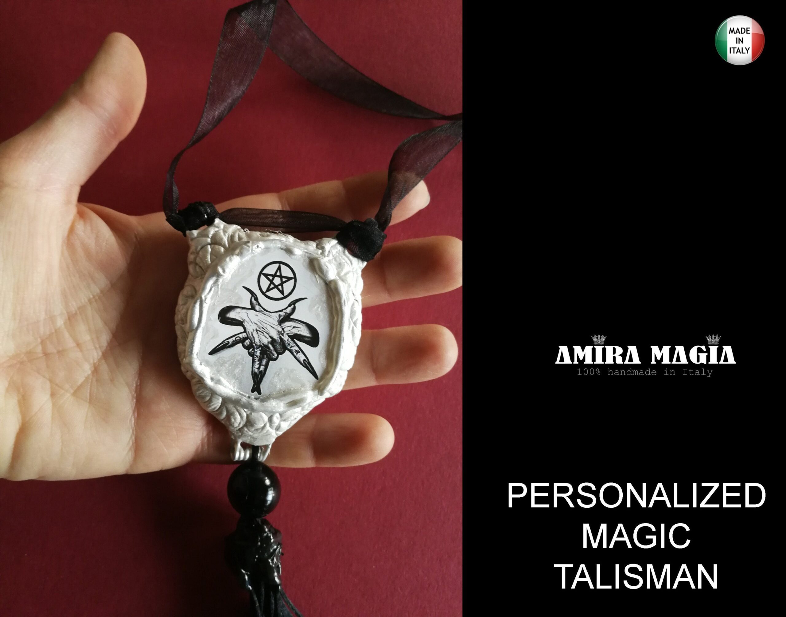 Dark Witch Amulet, Inverted Pentagram Witchcraft Symbol, Magic Occult Jewelry, Evil Eye Pentacle Talisman