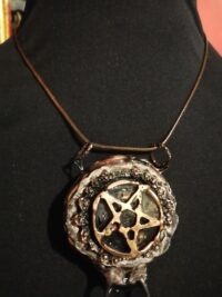 Inverted Pentagram Star, Owl Necklace Magical Power Protective Talisman Occult Protection Amulet Black Madonna