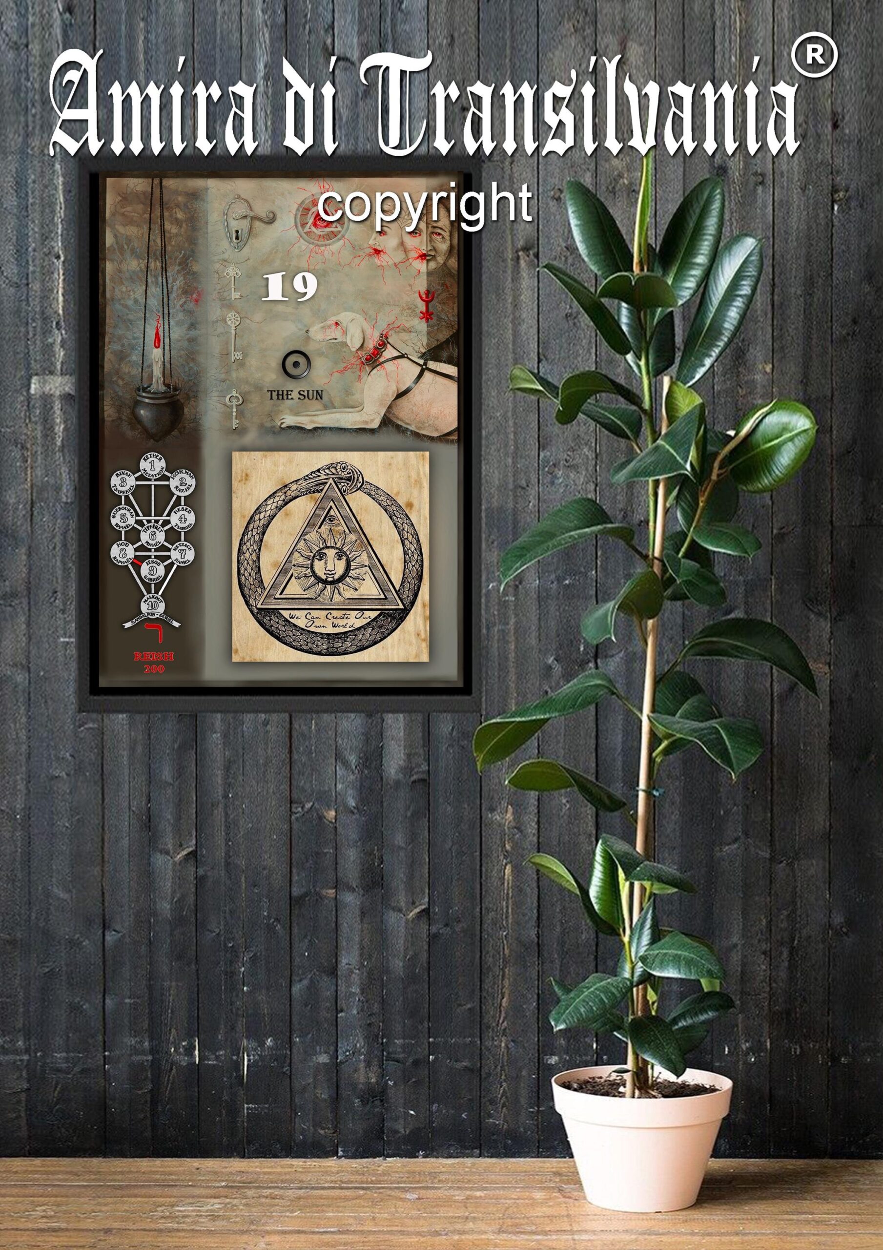 Dark Academia, Gothic Aesthetics Decorative Wall Frames, Art Decoration Witchcraft Symbol, Framed Painting Print