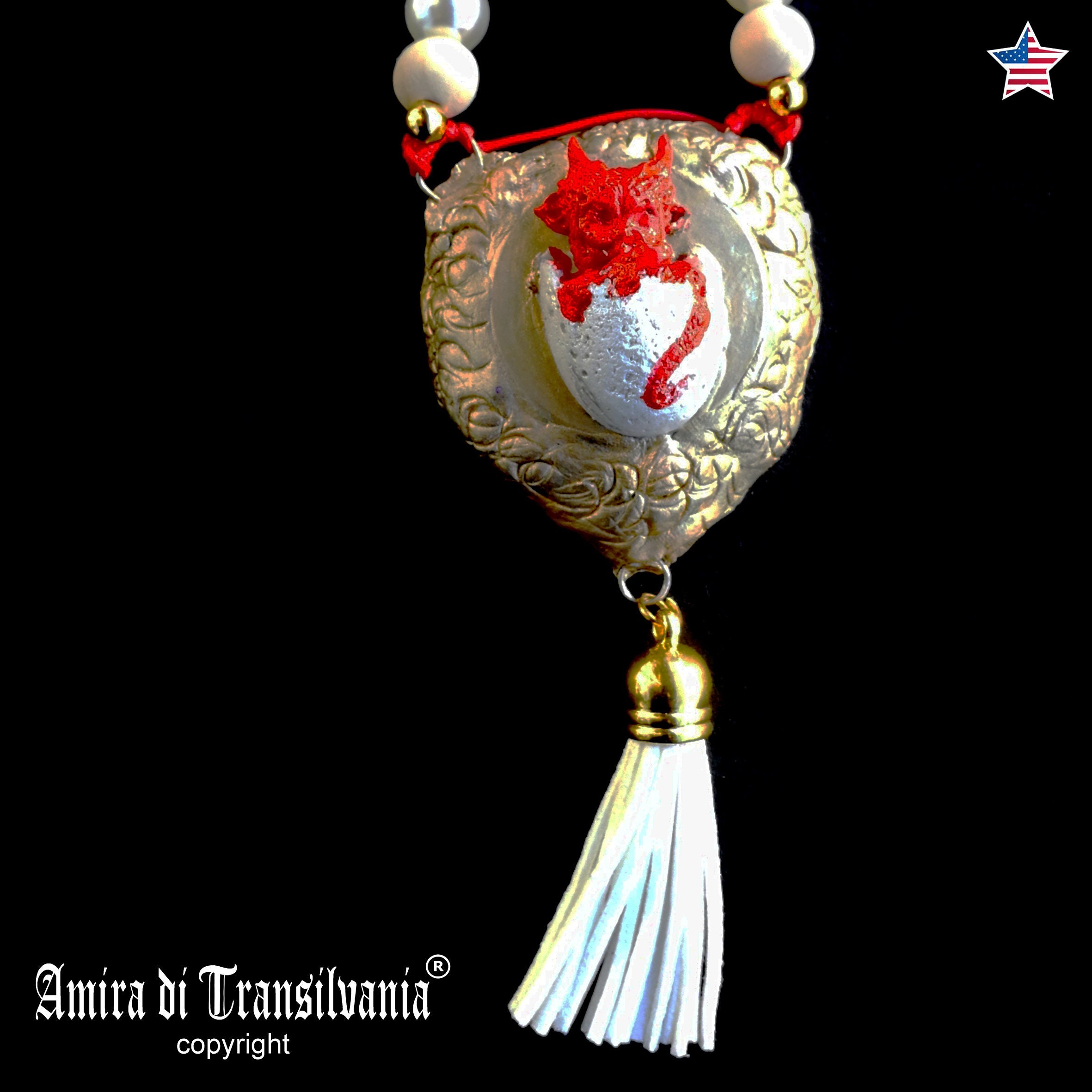 Pocket Dragon, Devil Egg Gothic Amulet, Satanic Symbol Talisman Pendant, Magic Esoteric Occult Jewelry