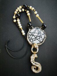 Necronomicon Seal Cthulhu Mythos, Lovercraft Occult Necklace Magic Talisman, Esoteric Amulet Goth Jewel Octopus Sigil