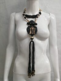 Tribal Jewelry, Maya Tribal Shaman Necklace, Native American Talisman Pendant, Ethnic Aztec Tribe Mask