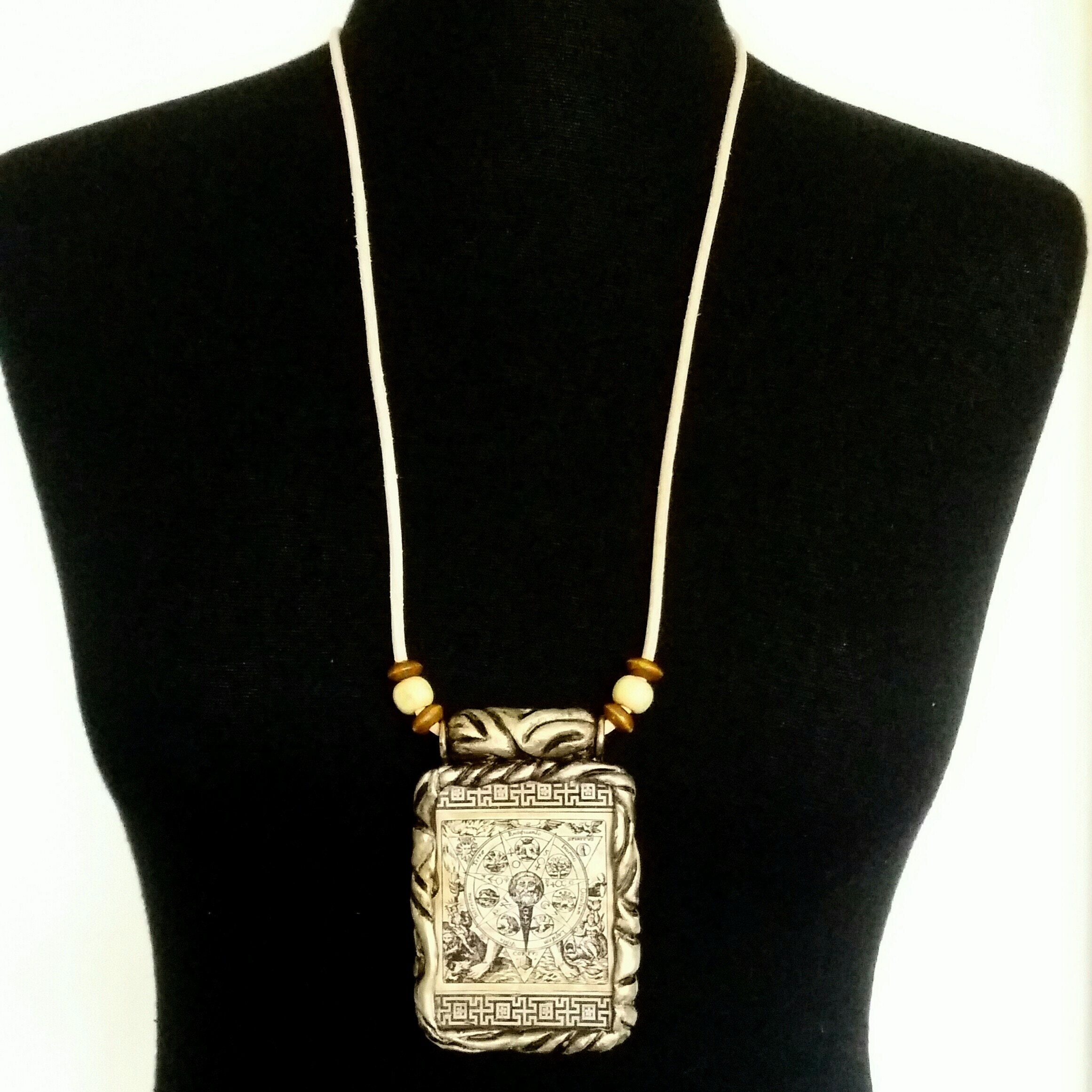 Hermes Trismegistus Pymander, Kybalion Alchemy Symbol Jewelry, Vitriol Magic Talisman, Hermes Alchemist Amulet Pendant