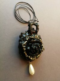 In Loving Memory, Life Forever Immortality Talisman, Dark Gothic Skull Amulet Evil Eye Pendant