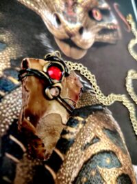 Uncut Gemstone Pendant, Enchanted Necklace Spirit Companion, Magic Portal Raw Stone Amulet, Vessel Spell Jewelry Talisman