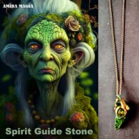 Uncut Gemstone Pendant, Enchanted Necklace Spirit Companion, Magic Portal Raw Stone Amulet, Forest Spell Jewelry Talisman