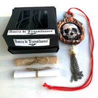 Celebration of Life Forever Talisman, Magic Power Pendant, Eternal Love Gothic Amulet Skull Kiss