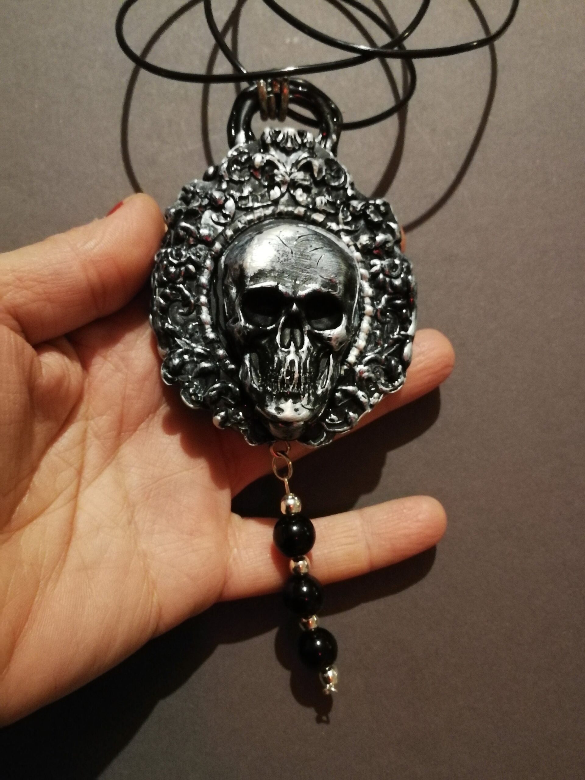 Skull Pendant, Life Forever Talisman Immortality, Evil Eye Protection, Inverted Pentagram Gothic Amulet Pentacle