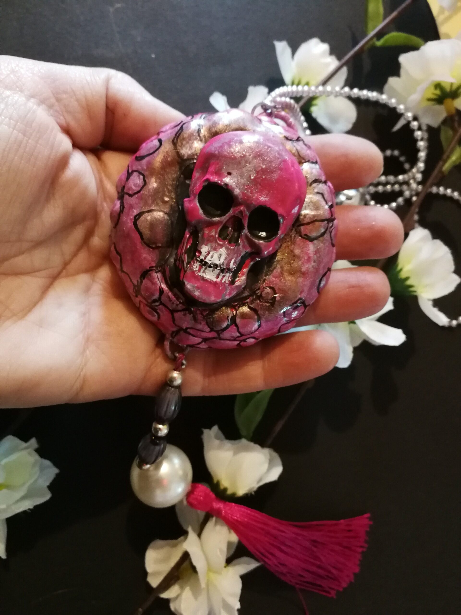 Voodoo Magic Talisman, Cursed Haunted Witchcraft Symbol Amulet, Ritual Pendant Jewelry Skull Skeleton Necklace