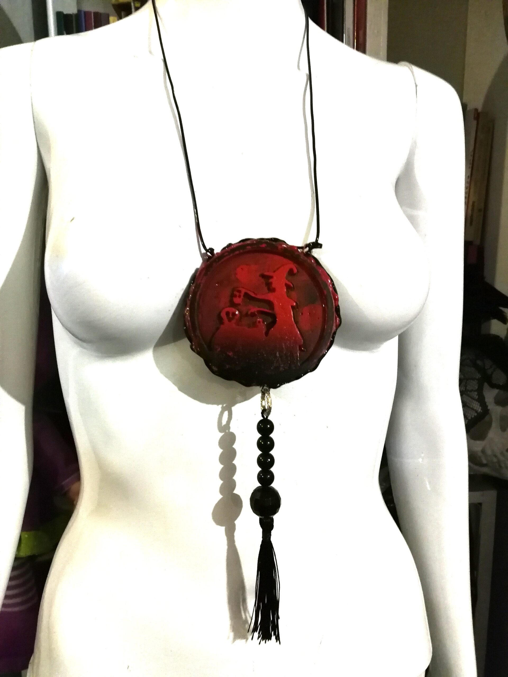 Dark Witch, Sigil Magic Pendant Witchcraft Pagan Symbol, Magick Evil Eye Talisman Pentacle Amulet