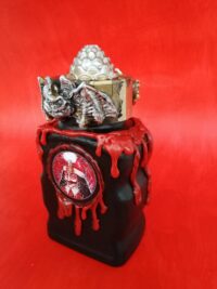 Bat Vampire Dracula, Apothecary Vintage Bottle Magic Potion, Mason Jar Witch Altar Spell Immortality Sorcery