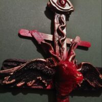 Satanic Necklace, Baphomet Upside Down Cross, Antichrist Eye Occult Symbols, Goat Sigil of Lucifer Satan