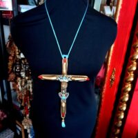 Satanic Necklace, Baphomet Upside Down Cross, Antichrist Inverted Cross Rosicrucian, Fingers Sigil of Lucifer Satan 666