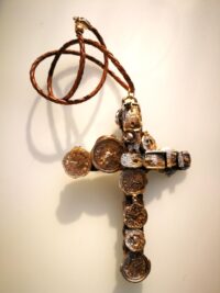 Saturn Cross Gothic Pendant, Clock Time Kronos Sacred Amulet, Metaphysical Spiritual Symbol Occult Jewelry