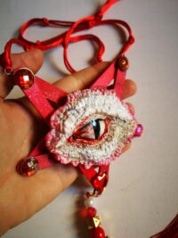 Occult Pendant of Demon Power, Baneful Magick Protection Amulet & Demonic Portal Dragon Eye Inverted Pentagram