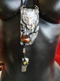 Silver Wolf Necklace Pendant, Wild Animals Charm, Forest Wildlife Magic Power Talisman, Spirit Guide Protection Jewelry