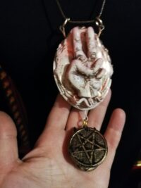 Left Hand Path, Satanic Symbols Dark Jewelry, Gothic Pendant Magick Talisman, Etruscan Eros Goddess