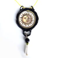 Ouroboros Snake Amulet, Sun and Moon Celestial Necklace , Hand Help Evil Eye Spiritual Protection