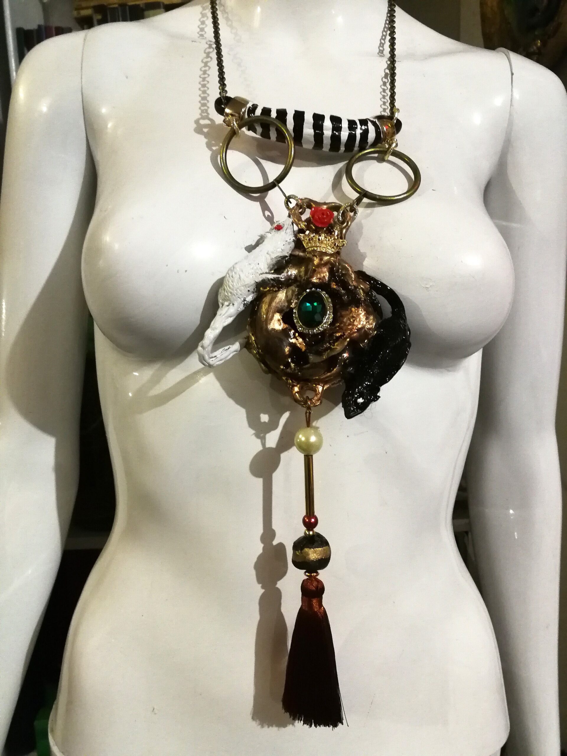Devil Eye, Day of the Dead Pendant, Protection Talisman Amulet, Witch Jewelry Occult Magick Mouse Voodoo