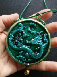 Dragon Head Amulet, Evil Eye Lucky Charm, Celtic Symbol Talisman Occult Jewelry Viking Protection