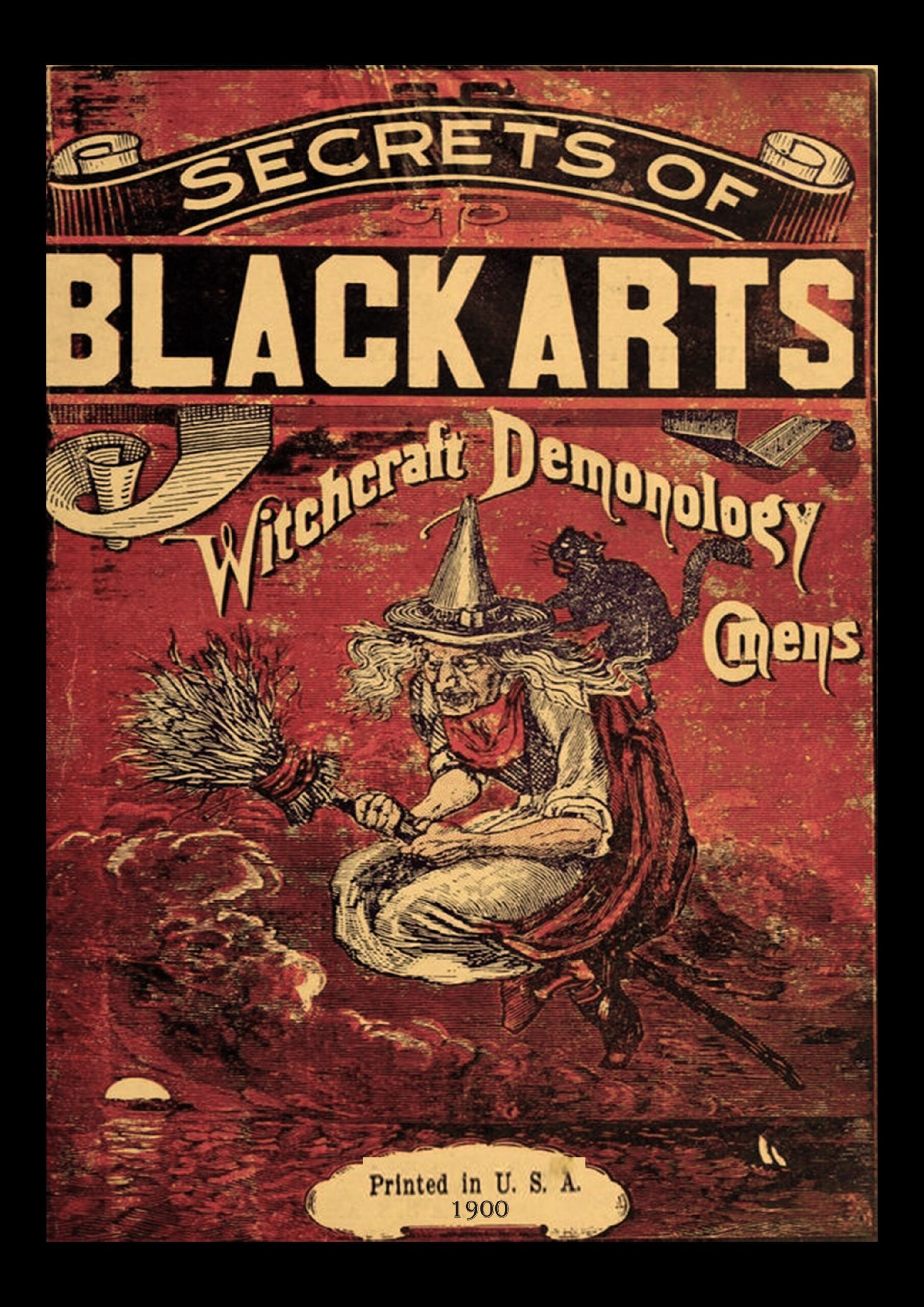 Antique Book, Occultism Black Magic, Esoteric Manuscript Witchcraft Demonology, Magick, Secret Societies Sorceries Art