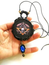Masonry Symbol, Fraternal Mason Necklace, Masonic Talisman, Illuminati Triangle All Seeing Eye, Freemason Amulet Pendant